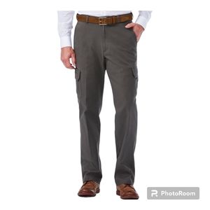 Haggar Men's Dark Gray Stretch Cargo Pants Size 34W × 29L NWT